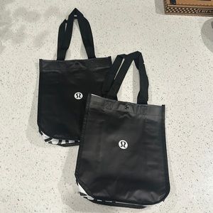 2 pc. Black and white lululemon bags